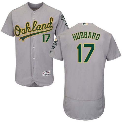 Athletics #17 Glenn Hubbard Grey Flexbase Authentic Collection Stitched MLB Jersey - Click Image to Close